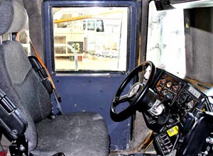 Interior of a truck cabin