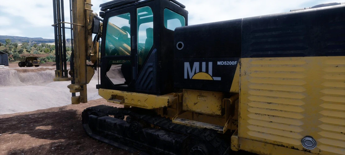 A multi-user virtual environment featuring quarry and operating equipment