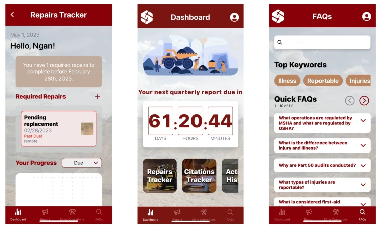 SMART app screen examples