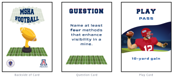 Three card types of MSHA Football