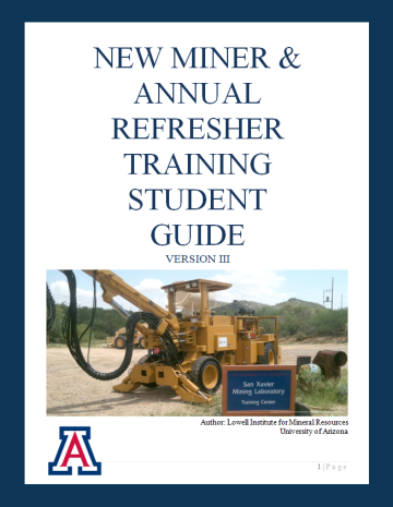 New miner and annual refresher training student guide cover