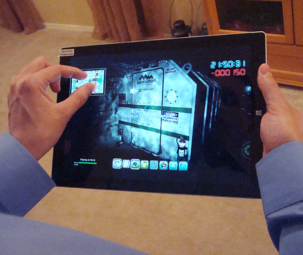Example of a tablet-based serious game for mine emergency preparedness.